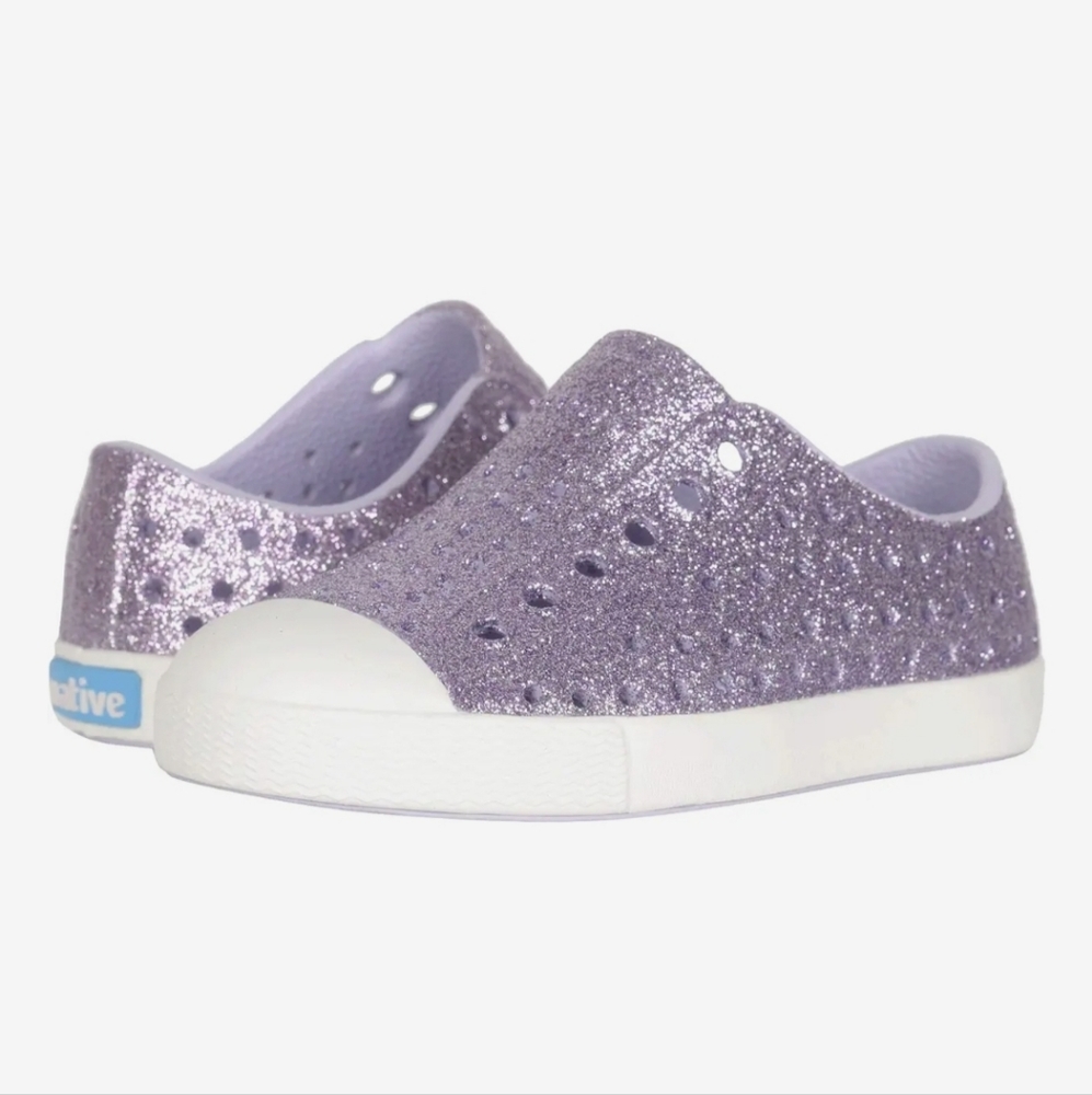 Good condition. NATIVE Jefferson Bling Shoes. Size 8. Purple